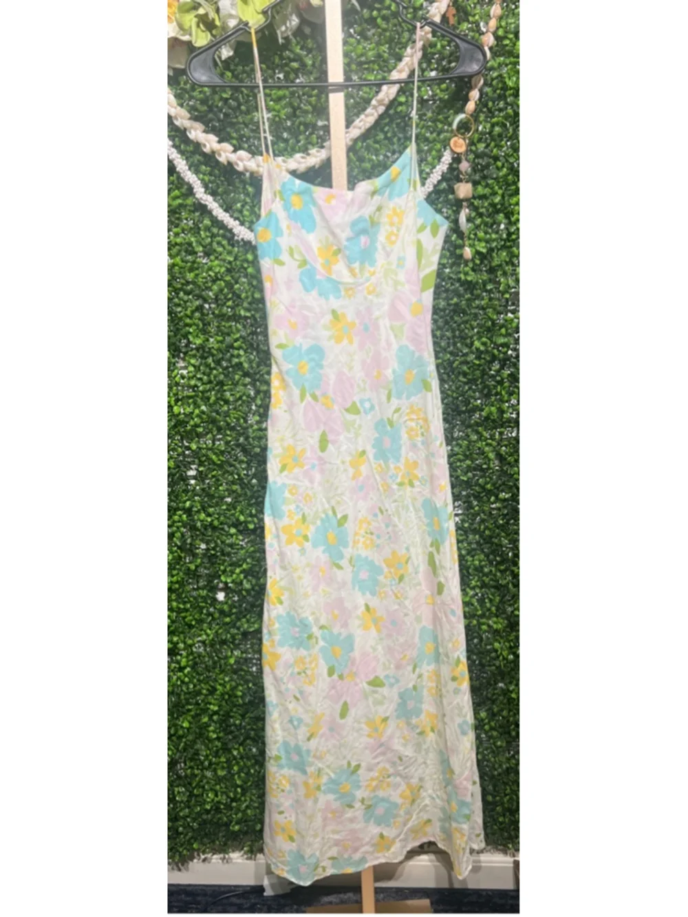 ASOS DESIGN Floral Maxi Dress Size 4 White Multicolor Linen Cotton Summer Spring - Picture 7 of 7